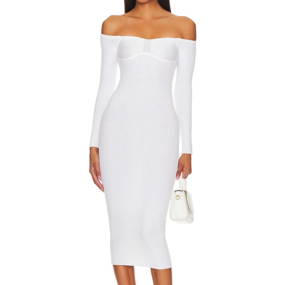 L'Academie x Marianna Tucci Knit Bustier Dress in white